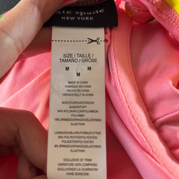 Kate Spade One Piece Swimsuit M Sea Star Underwire Lemons Pink Summer - Picture 6 of 8